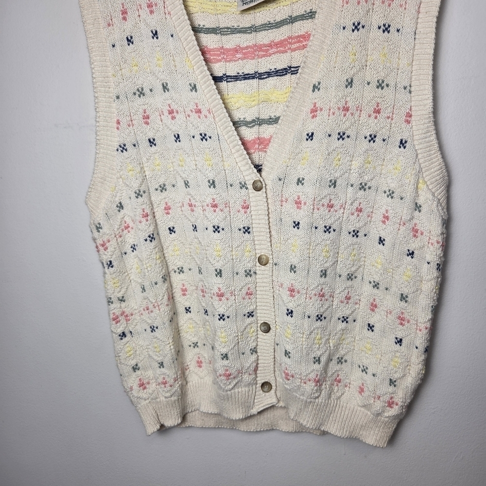 Vintage Northern Reflections Cotton Knit Button Front Vest - Picture 10 of 14